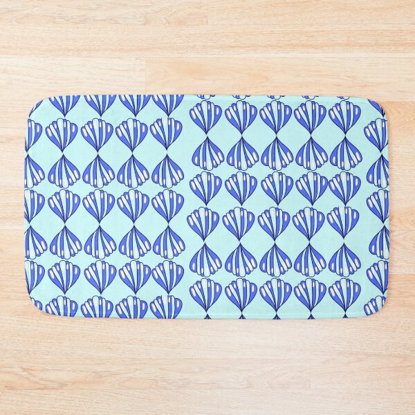 Item preview, Cute Dark Blue and White Pastel Shell Pattern on Light Blue – Soft Ocean-Inspired Design designed and sold by Cultradesign.