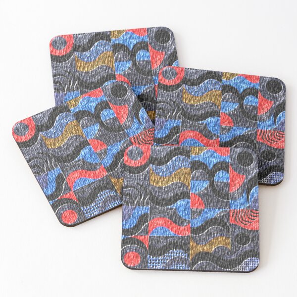 Item preview, 4 part dark bark abstract colorful geometric design designed and sold by SmashingDeals.