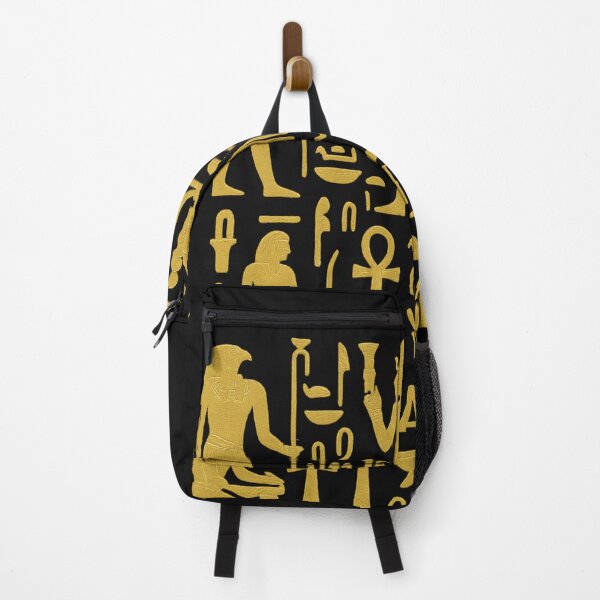 Item preview, Egyptian Hieroglyph Grid – Seated Scribes & Ankh Motifs (Gold) designed and sold by Eye Of Horus.