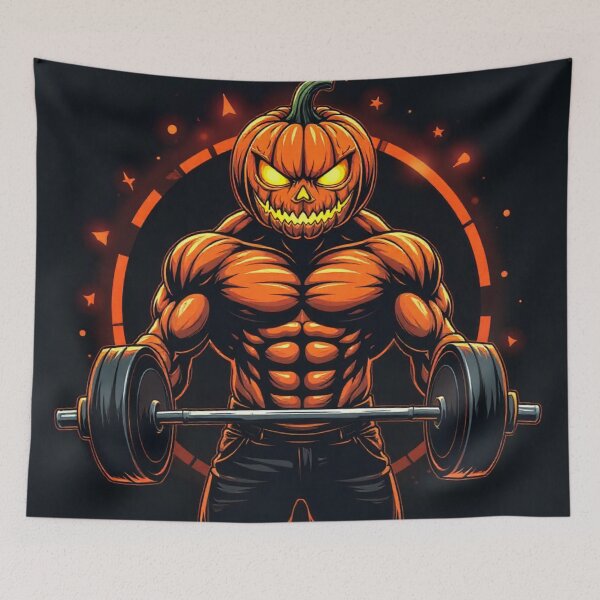 Item preview, Pumpkin beast – badass Halloween fitness art designed and sold by LoomisDreams.