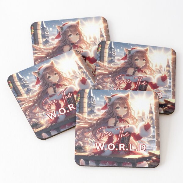 Item preview, Merry Christmas Anime Cute Girlfriend romantic getaway holiday with cat ears and tail Christmas Theme (silvergoldvisionary)   designed and sold by SGVisionary.
