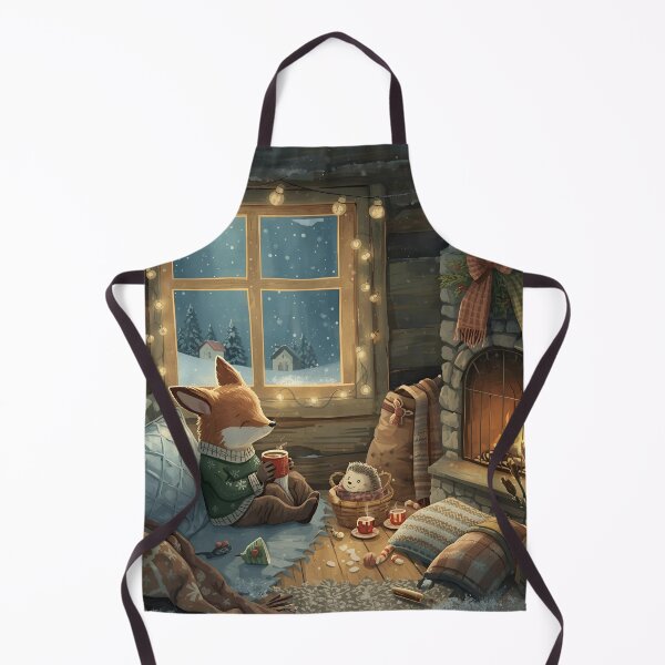 Item preview, Winter Evening with Fox and Hedgehog by the Fire designed and sold by WildlifeWhimsy.