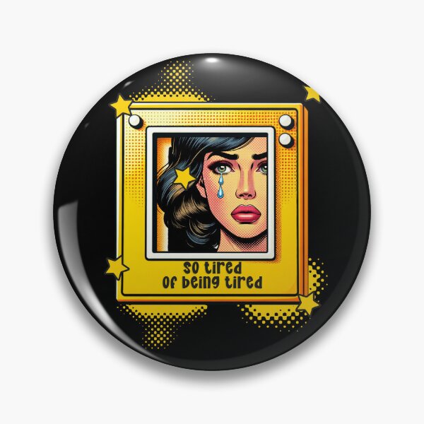 Item preview, So Tired of Being Tired Pop Art Crying Girl designed and sold by dudelinart.