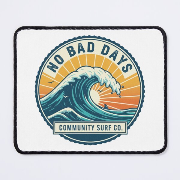 Item preview, No Bad Days Vintage Wave and Sunset Retro Style Surf Patch designed and sold by DibuHumor.