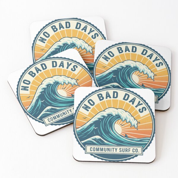Item preview, No Bad Days Vintage Wave and Sunset Retro Style Surf Patch designed and sold by DibuHumor.