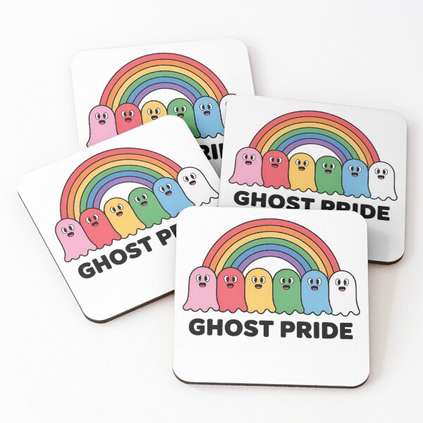Item preview, LGBT Gay Pride Halloween Rainbow Flag Cute Ghosts designed and sold by VladoZork.