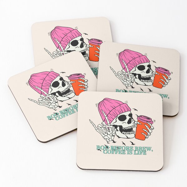 Item preview, Skull in Peach Pastel Color Coffee is Life Happy Halloween designed and sold by DesignPrintWorks.
