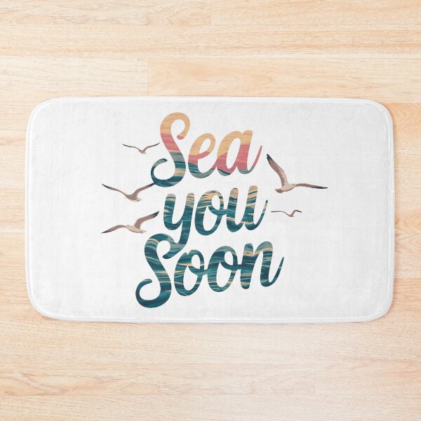 Item preview, Sea You Soon Typography Design | Ocean Sunset Aesthetic with Seagulls designed and sold by HAFIZ-DP.