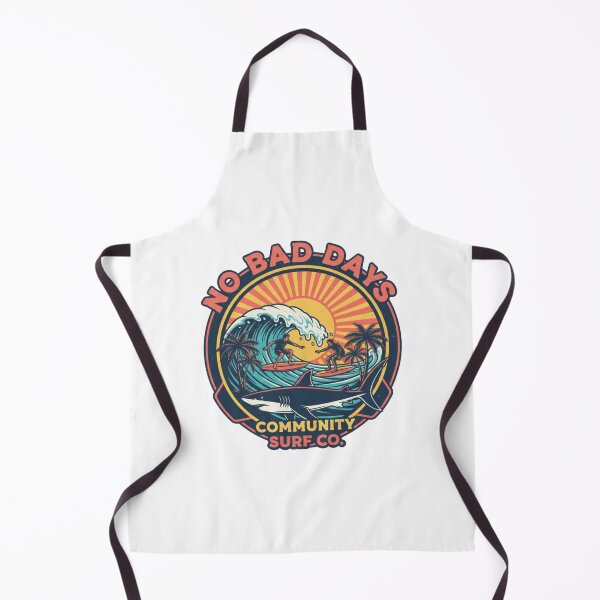 Item preview, No Bad Days Surf Adventure Shark Giant Wave Tropical Retro designed and sold by DibuHumor.