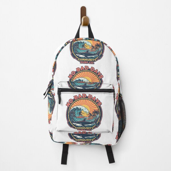 Item preview, No Bad Days Surf Adventure Shark Giant Wave Tropical Retro designed and sold by DibuHumor.