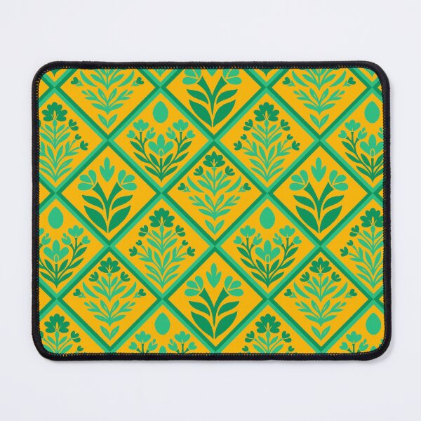 Artikelvorschau, Smaragdgold Folk Floral Diamantmuster entworfen und verkauft von MindFulStudios.