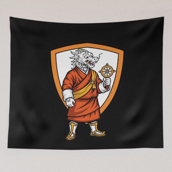 Item preview, Bhutan Dragon Monk Dharma Wheel Mascot designed and sold by k3rstman1.