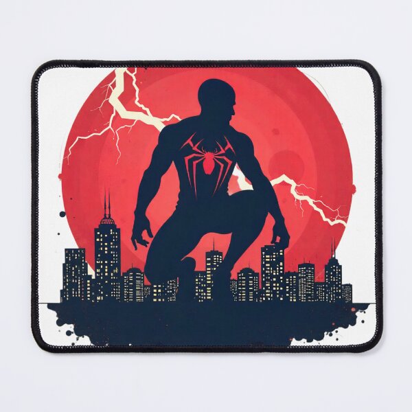 Item preview, Urban hero under the red sun – silhouette lightning art designed and sold by LoomisDreams.