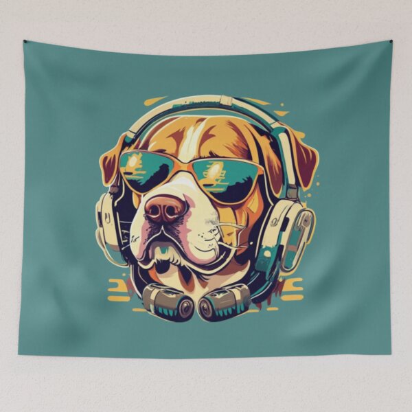 Item preview, Cute dog wearing sunglasses and helmet designed and sold by RWT-Design.