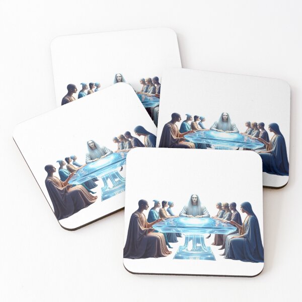 Item preview, Futuristic Last Supper 3D Art – 8K Glossy Holographic Banquet Scene | Sci-Fi Divine Supper PNG | Transparent Background Digital Artwork designed and sold by AwesomeDigiShop.