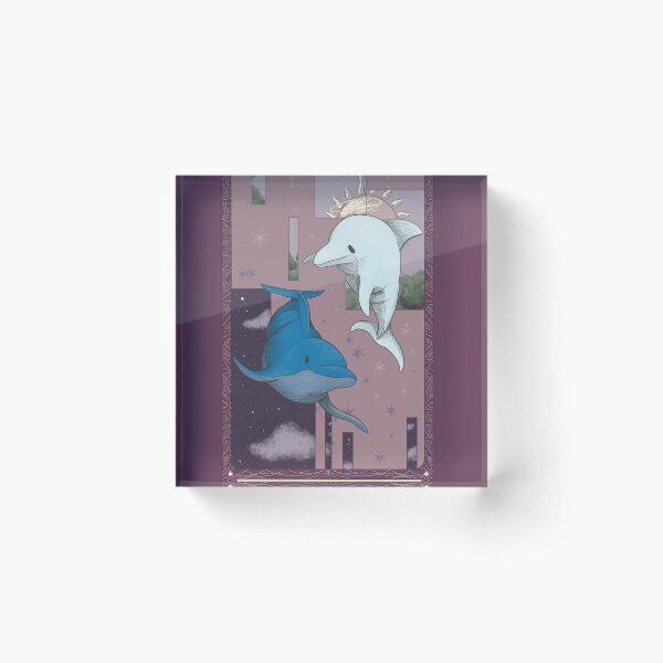 Item preview, Tarot card | deck of Mystical forest animal cards - XIV Temperance (Dolphins) designed and sold by Basiinaa.