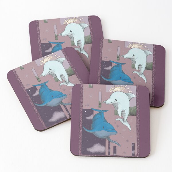 Item preview, Tarot card | deck of Mystical forest animal cards - XIV Temperance (Dolphins) designed and sold by Basiinaa.