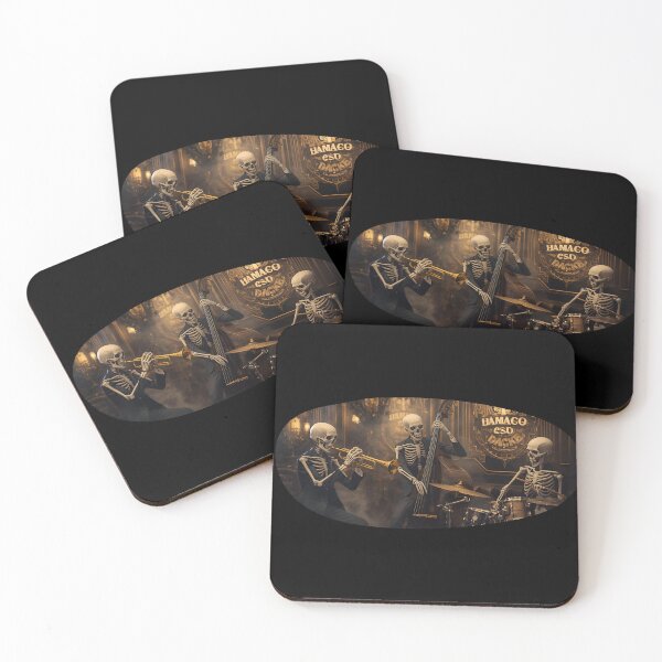 Item preview, Retro Skeleton Jazz Ensemble in Amber Glow designed and sold by ChicTrendz.