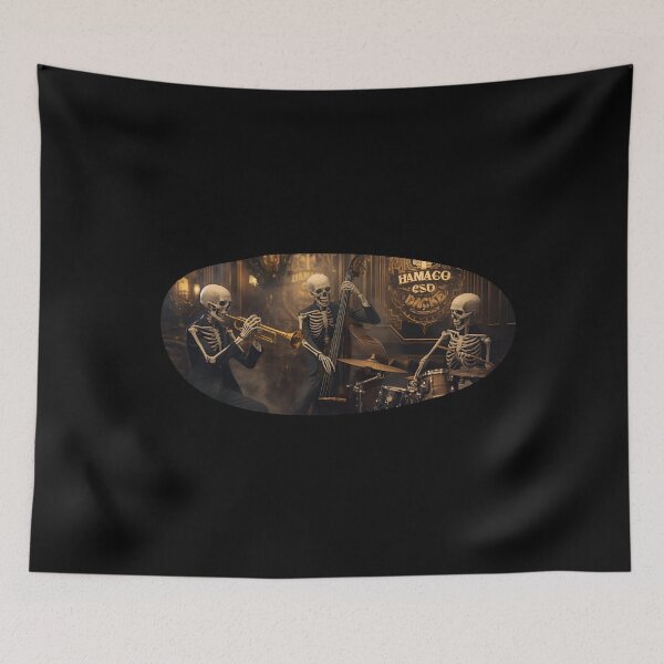 Item preview, Retro Skeleton Jazz Ensemble in Amber Glow designed and sold by ChicTrendz.