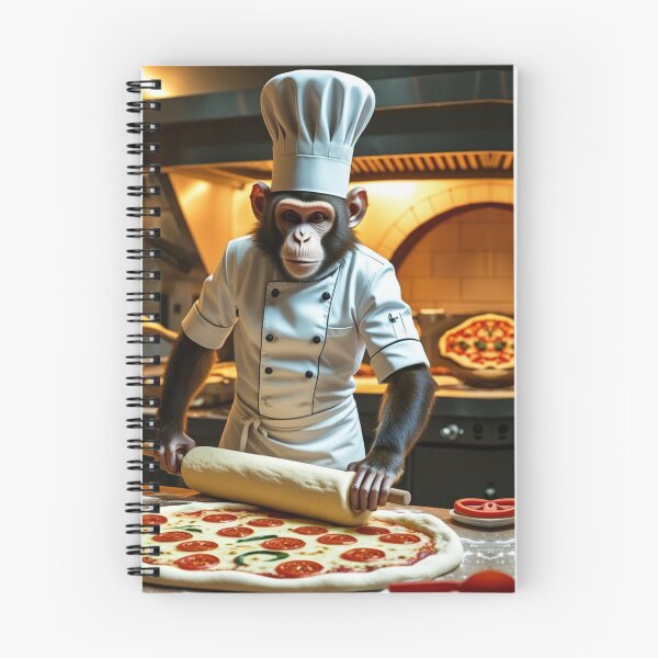 Item preview, Monkey Pizza Chef Making Dough designed and sold by EfraimFunArt.