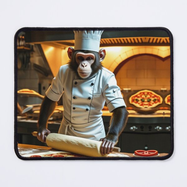 Item preview, Monkey Pizza Chef Making Dough designed and sold by EfraimFunArt.