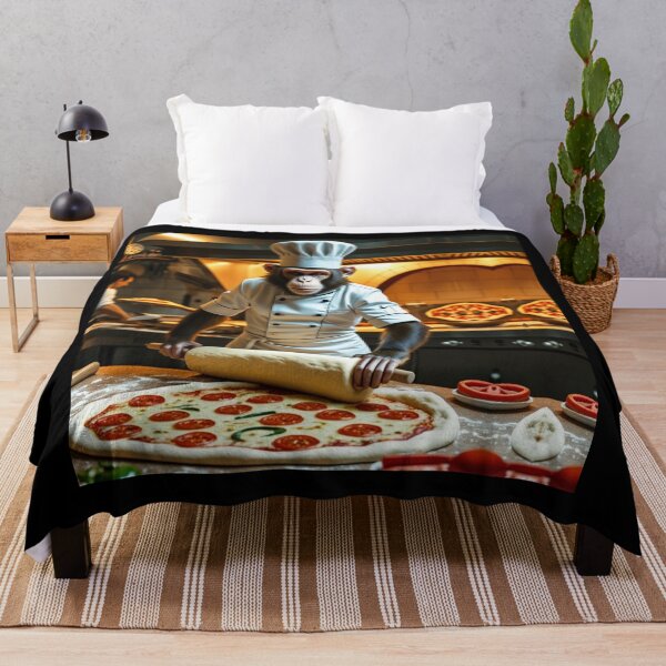 Item preview, Monkey Pizza Chef Making Dough designed and sold by EfraimFunArt.