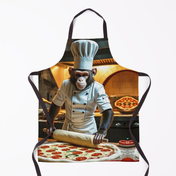 Item preview, Monkey Pizza Chef Making Dough designed and sold by EfraimFunArt.
