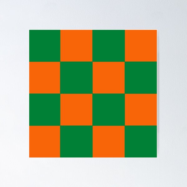 Item preview, Large Green Orange Checker Pattern – Bold Modern Design designed and sold by Cultradesign.