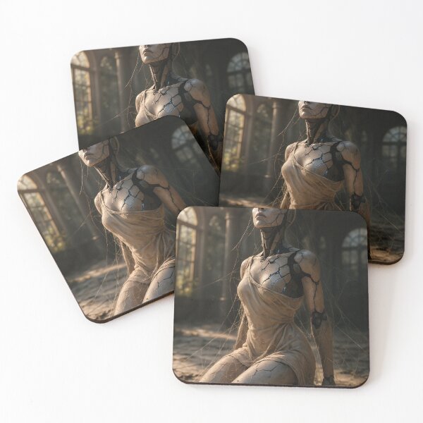 Item preview, Android woman kneeling cobweb   designed and sold by CathryneDelamort.