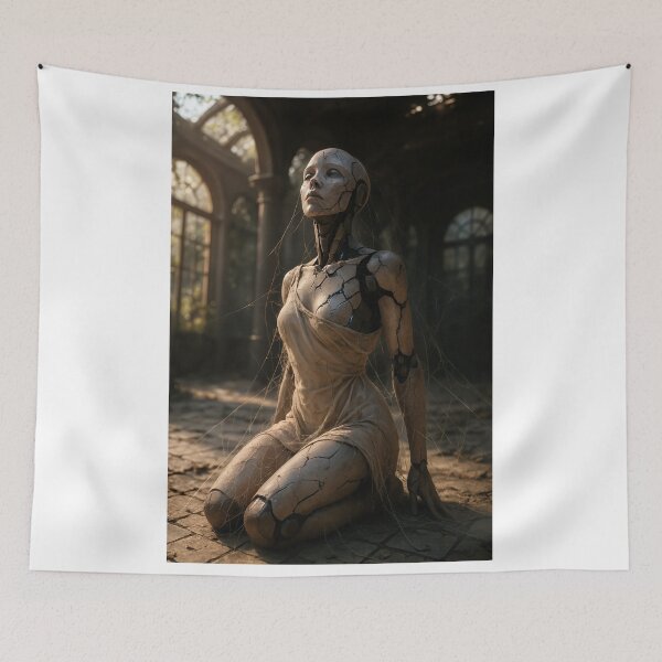 Item preview, Android woman kneeling cobweb   designed and sold by CathryneDelamort.