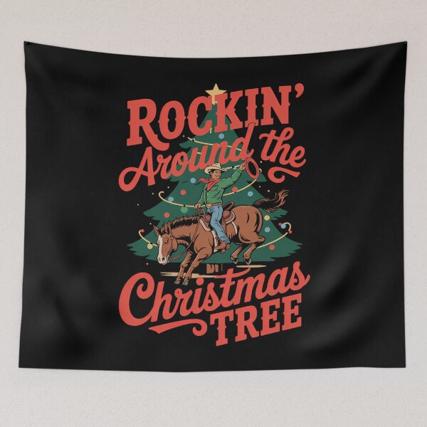 Item preview, Christmas Tree Western Cowboy Christmas designed and sold by LunaCrazeArt.