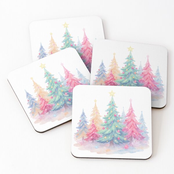 Item preview, Pastel Christmas Tree Watercolor designed and sold by RiffCoDesigns.
