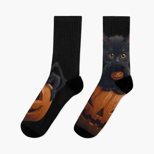 Item preview, Spooky Cat and Pumpkin Night designed and sold by ChicTrendz.