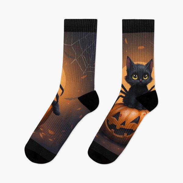 Item preview, Cozy Autumn Spooky Cat Art designed and sold by ChicTrendz.