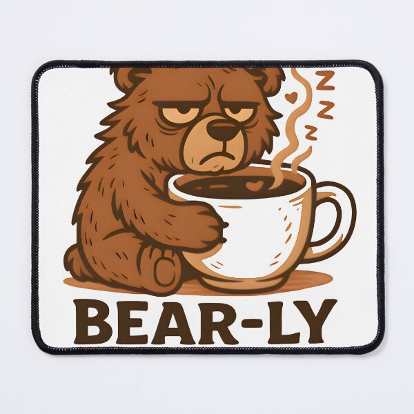 Item preview, Bear-ly Awake Coffee Lover Design designed and sold by DrawDrip.