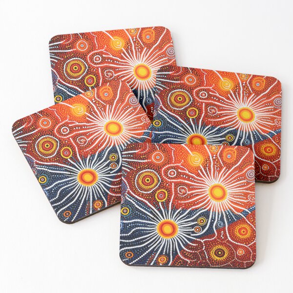 Item preview, Aboriginal Inspired Dot Art - Lava Flowers designed and sold by GrinGalore.