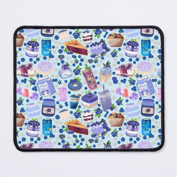 Item preview, Light Blue Blueberry Desserts & Drinks Pattern – Cute Kawaii Fruit Sweets Illustration designed and sold by StudioSamanthaa.
