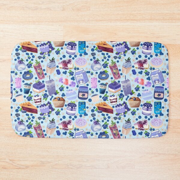 Item preview, Light Blue Blueberry Desserts & Drinks Pattern – Cute Kawaii Fruit Sweets Illustration designed and sold by StudioSamanthaa.