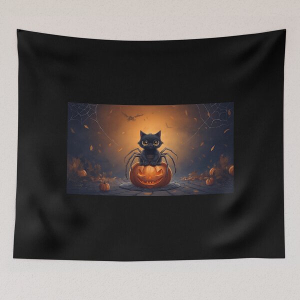 Item preview, Pumpkin Cat Under Moonlight designed and sold by ChicTrendz.