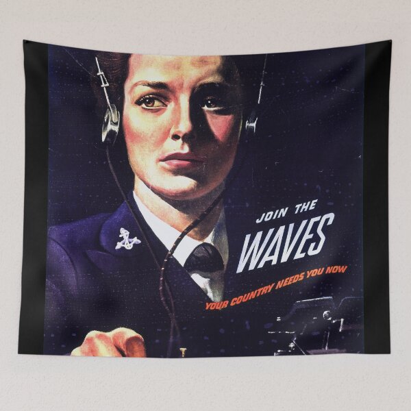 Item preview, Vintage WWII WAVES Recruitment Poster | Women in Navy Uniform | John Falter Art | Historical Propaganda & Feminism designed and sold by artofuniverse.