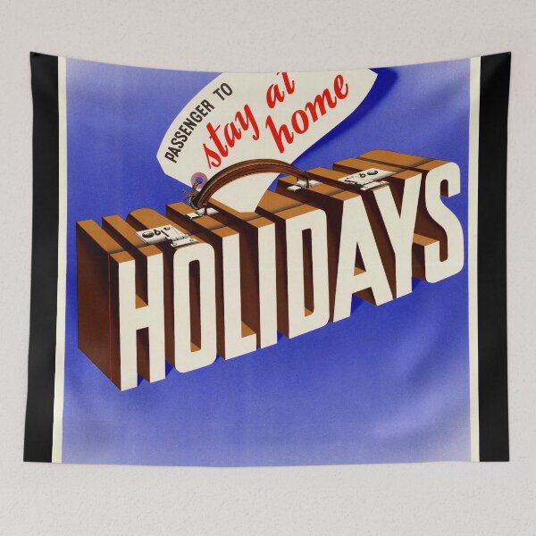 Item preview, Vintage WWII Poster | Retro Travel Art | Railway Executive Committee | Reginald Mayes Design | Stay at Home Message designed and sold by artofuniverse.