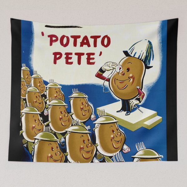 Item preview, Vintage WWII Poster Art | Field-Marshal Potato Pete Propaganda | Colorful Cartoon Rationing & Food Campaign Decor designed and sold by artofuniverse.