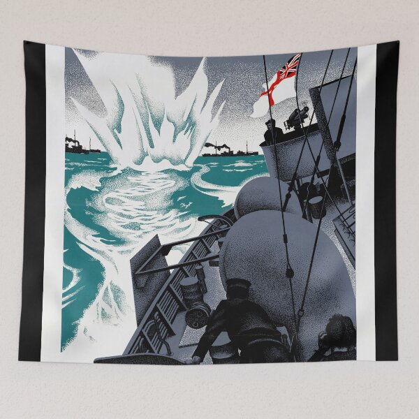 Item preview, World War II Naval Propaganda Poster | Dynamic Maritime Scene by Alex Colville | Efficiency & Precision Art Print designed and sold by artofuniverse.