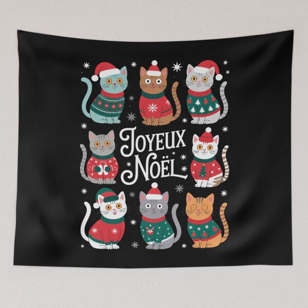 Item preview, French Cats Christmas Holiday Xmas designed and sold by Turbotine.