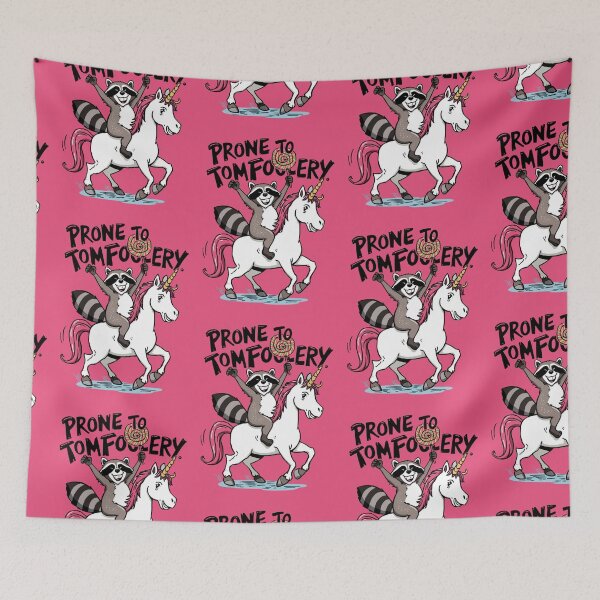 Item preview, Prone to Tomfoolery – Mischievous Raccoon Riding Unicorn Design designed and sold by Design Delinquent.
