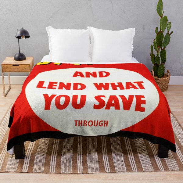 Item preview, World War II Propaganda Poster | Save Money Invest in War Savings | Bold Typography & Striking Red Yellow Black Design designed and sold by artofuniverse.