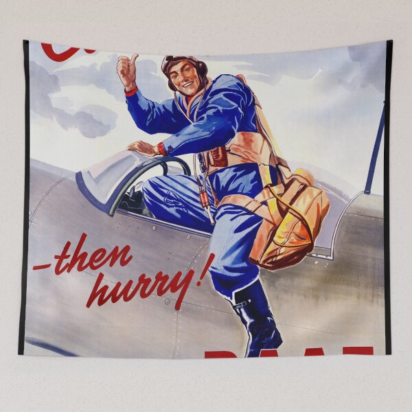 Item preview, Vintage RAAF Recruitment Poster | WWII Era Art | Air Force Pilot Illustration | Join the Air Crews Now & Feel the Adventure designed and sold by artofuniverse.