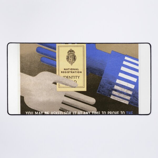 Item preview, Vintage WWII Poster | UK Identity Card Reminder | Wartime Propaganda Art | Historical British Homefront Poster designed and sold by artofuniverse.