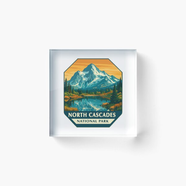 Artikelvorschau, North Cascades Nationalpark Retro Sticker entworfen und verkauft von Ismeal Von.