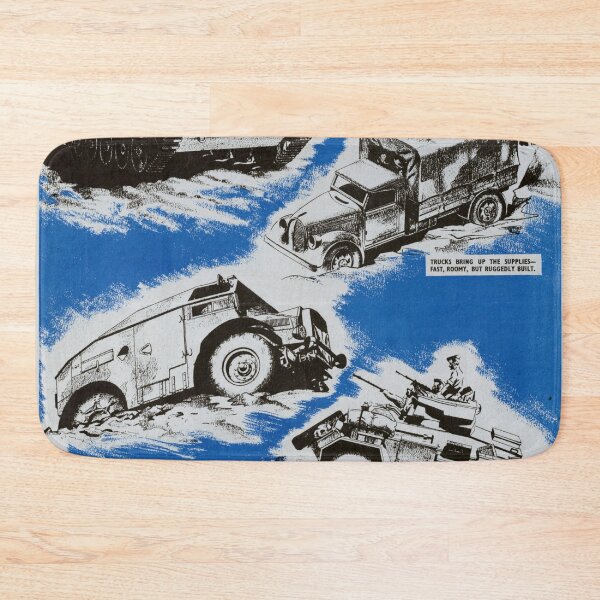 Item preview, Vintage WWII British War Savings Poster | Mechanized Army Art | Monochrome Blue & Black Military Vehicles Print designed and sold by artofuniverse.